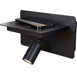 Best Ms - belysning Ace vegglampe med trådløs lading USB A og C Svart