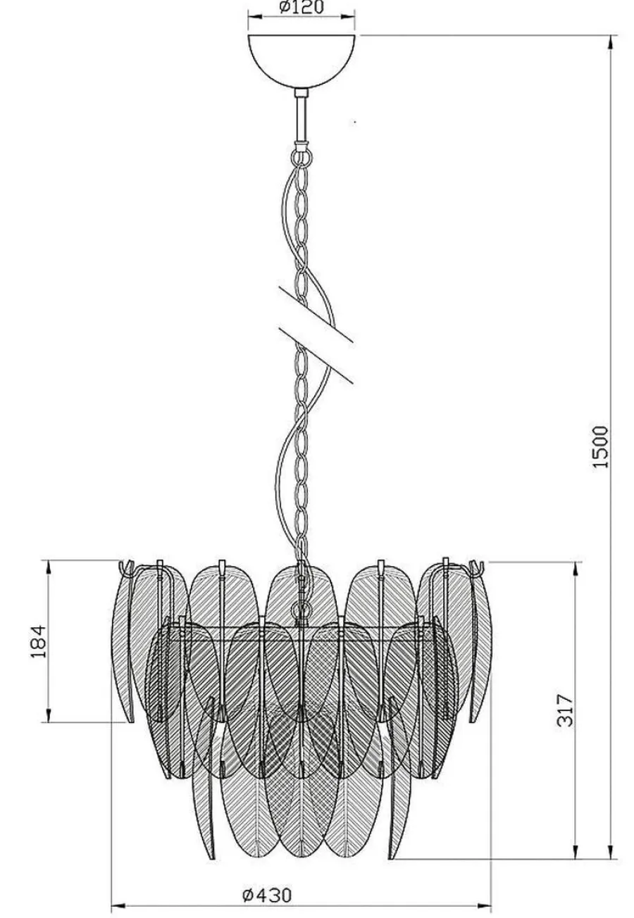 Sale Aneta Lighting Adriana takpendel 43 cm Sølv / Frostet