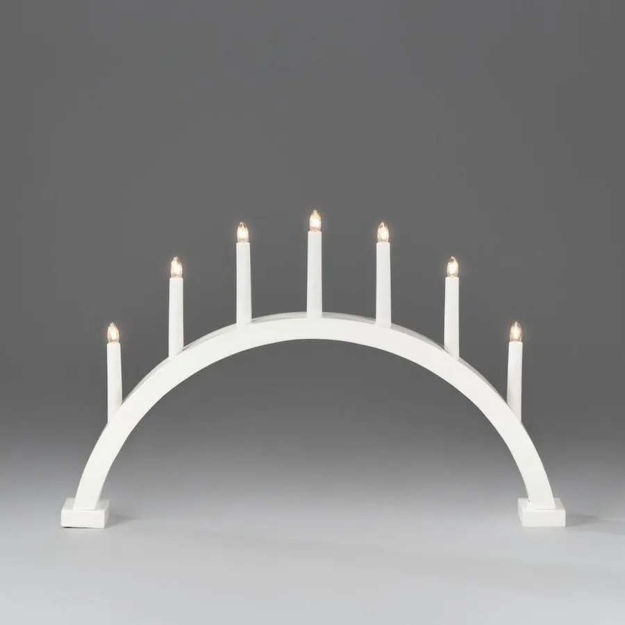 New Konstsmide Adventsstake 7 armet buet - Hvit