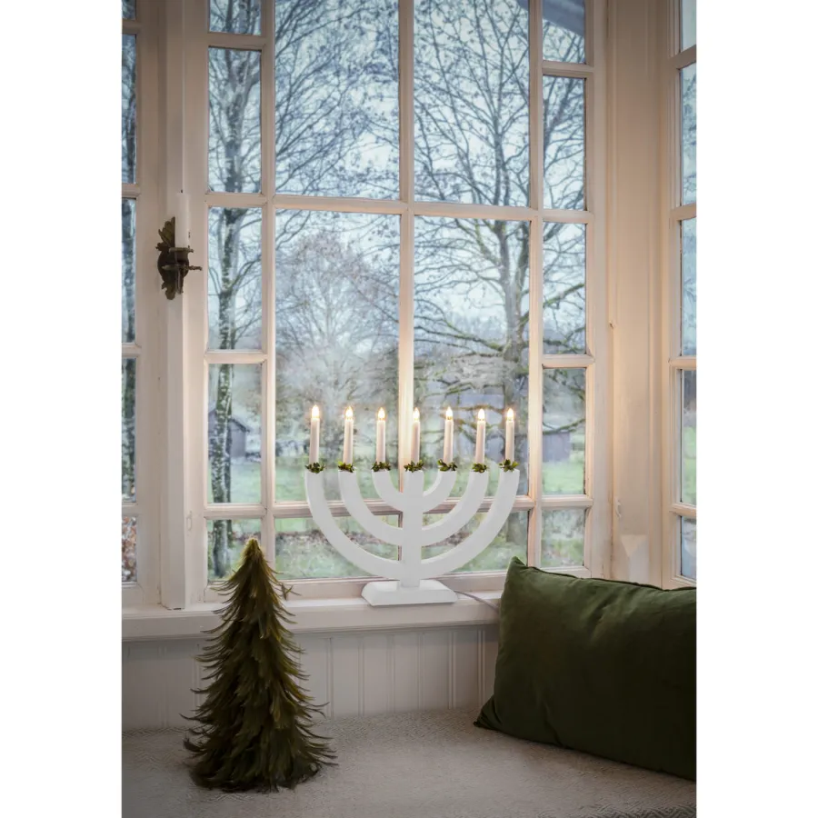 New Konstsmide Adventsstake 7 armet - Hvit