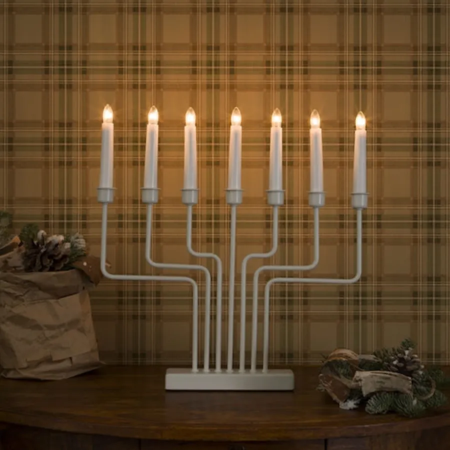 Outlet Konstsmide Adventsstake 7 armet - Hvit