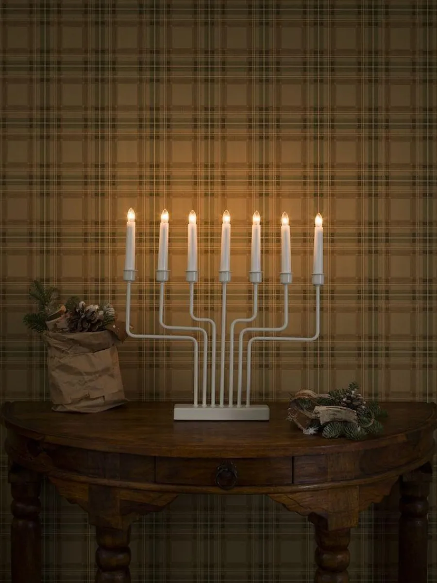 Outlet Konstsmide Adventsstake 7 armet - Hvit