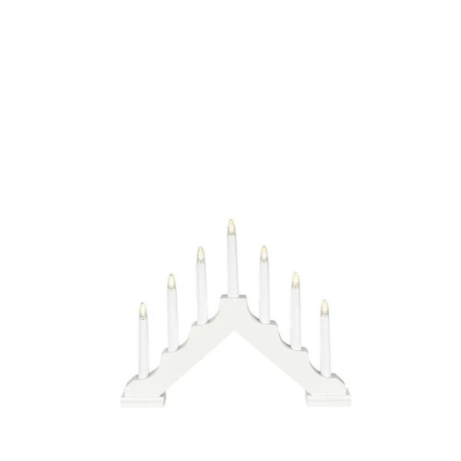 Clearance Konstsmide Adventsstake 7 lys på batteri - Hvit