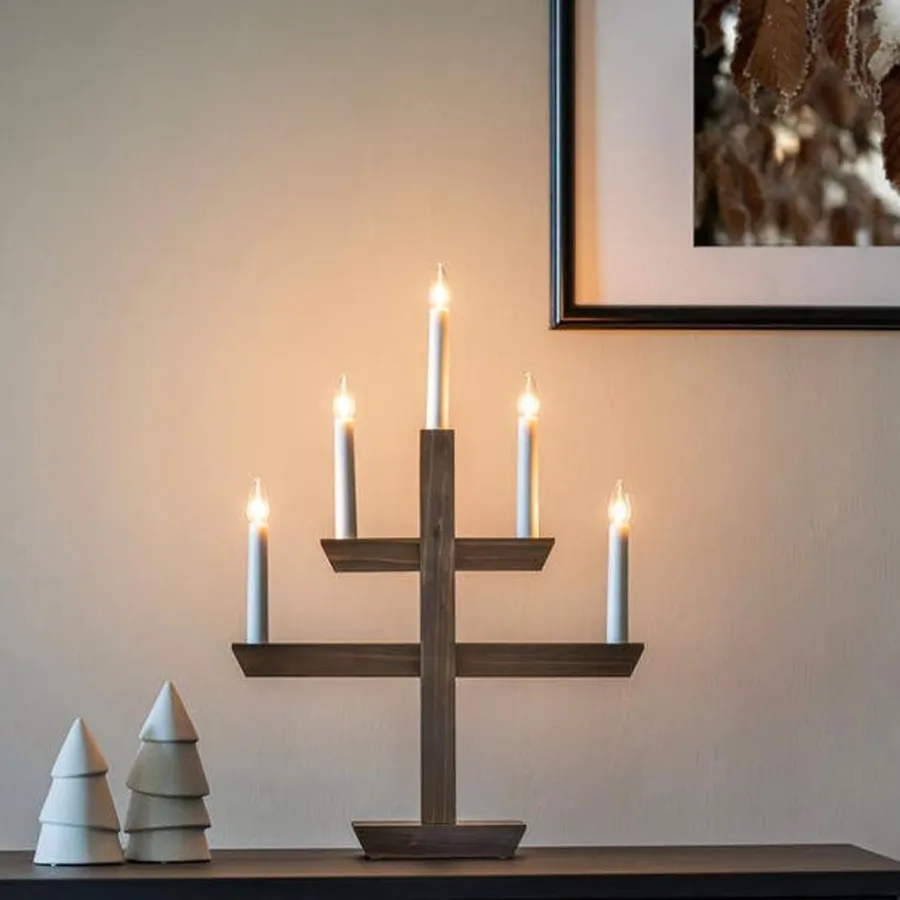 Clearance Konstsmide Adventstake 5 armet Brun