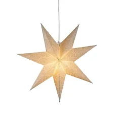 New Konstsmide Adventstjerne 60 cm med broderi Hvit