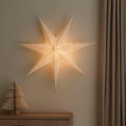 Hot Konstsmide Adventstjerne 80 cm med broderi Hvit