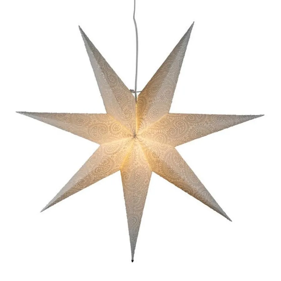 Hot Konstsmide Adventstjerne 80 cm med broderi Hvit