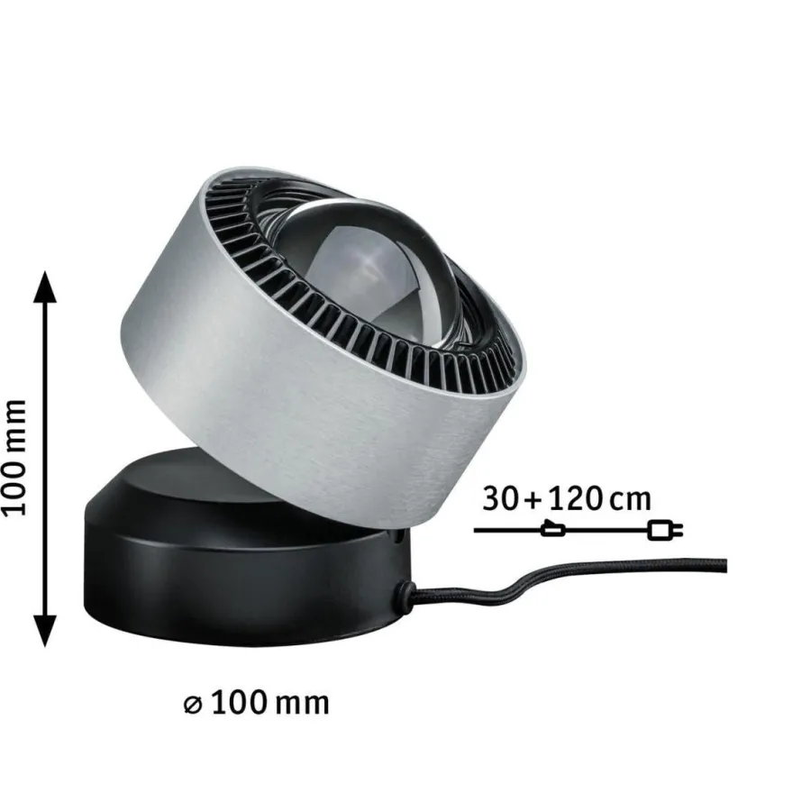 Sale Paulmann Aldan bordlampe 3,5W 2700 kelvin - Dimbar Svart / Børstet aluminium