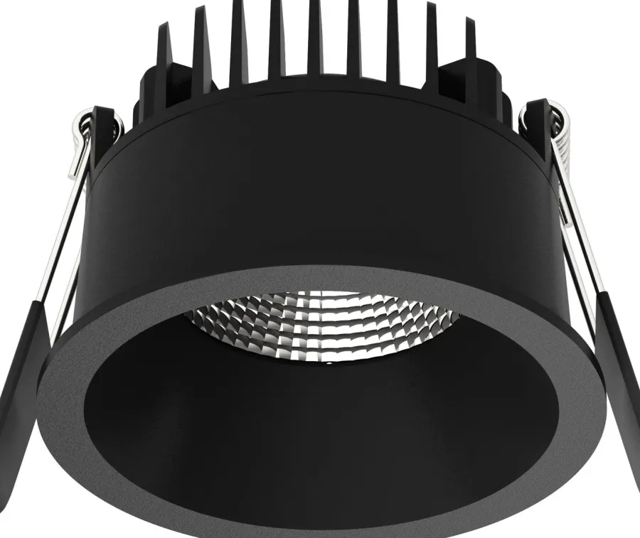 Sale NorDesign Aria D75 lavtbyggende downlight 7W 2700K IP44 m/flicker free dimbar driver - Svart