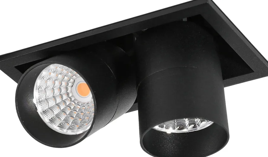 Online NorDesign Aria mini flex K2 downlight justerbar 2x5W 2700K RA90 Dimbar - Svart