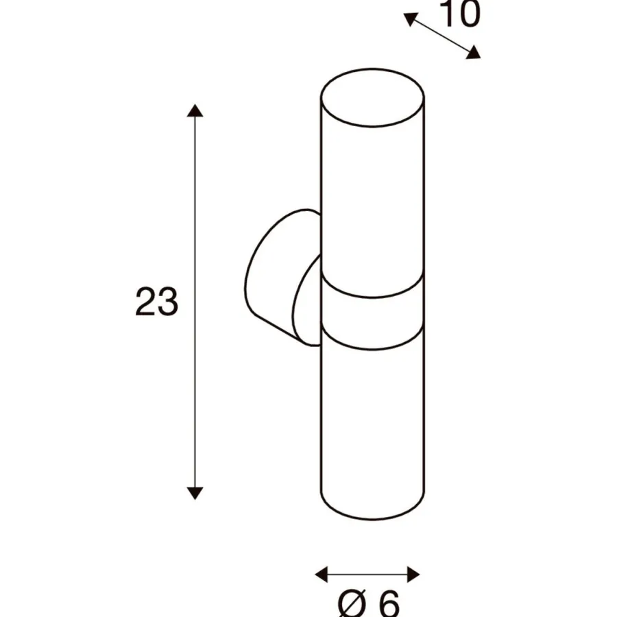 Clearance Slv Astina vegglampe utendørs opp/ned IP44 Aluminium