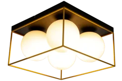 Clearance Aneta Lighting Astro taklampe 36x36 cm - Svart/opal/gullfarget Svart / Opal