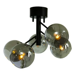 New Aneta Lighting Atom taklampe - Svart/Røykfarget Svart / Røyk