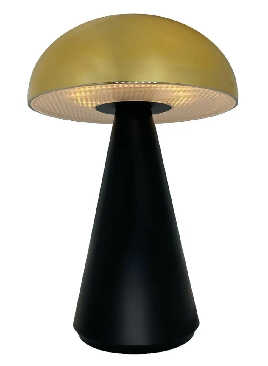 Sale NorDesign Aura oppladbar bordlampe 2,2W 2200 Kelvin IP44 - Dimbar Svart / Messingfarget