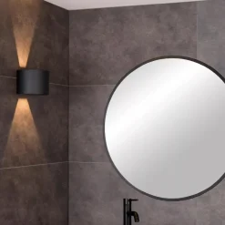 Lucide Axi round vegglampe opp/ned baderom IP54 6 watt 2700 Kelvin - Svart