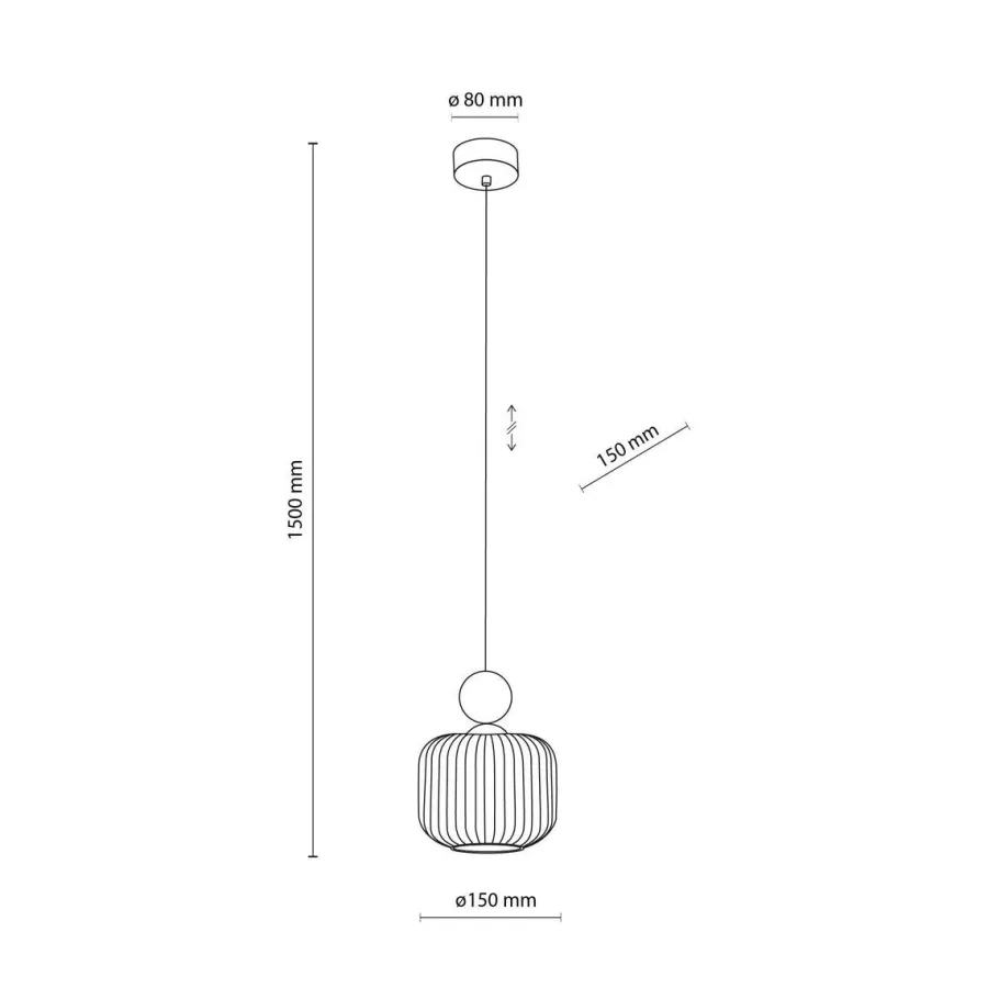Hot TK Lighting Ballo takpendel 1-lys Hvit / Trefarget