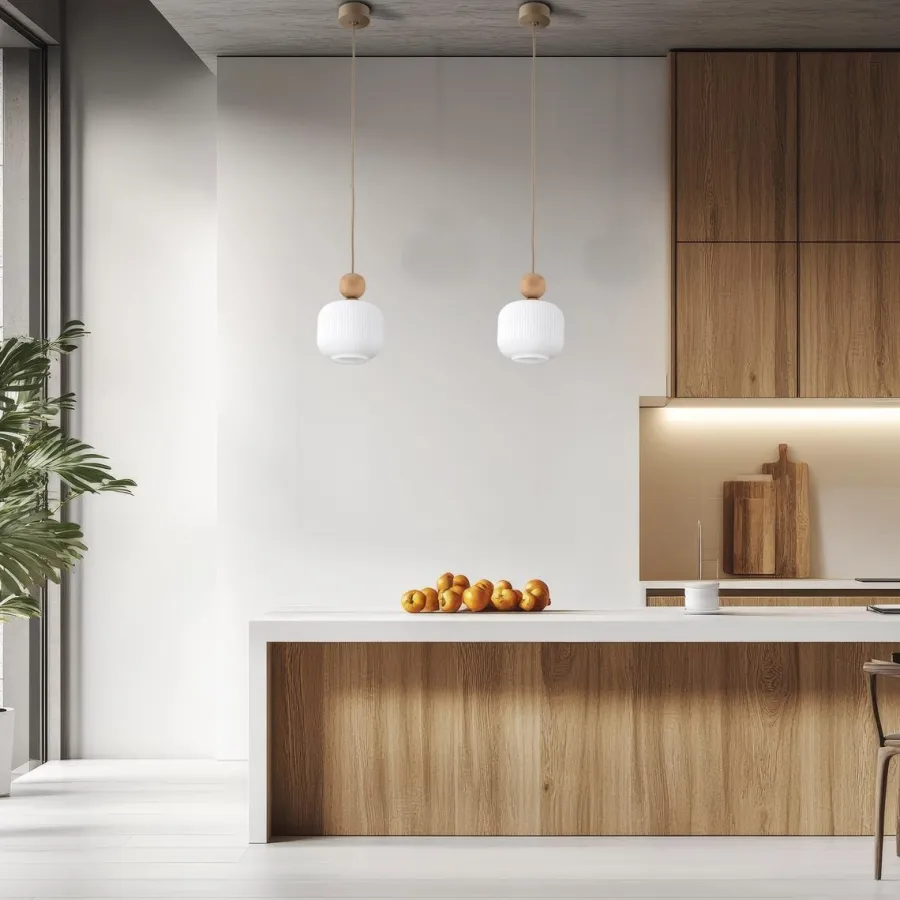 Hot TK Lighting Ballo takpendel 1-lys Hvit / Trefarget