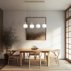 Online TK Lighting Ballo takpendel 4-lys Hvit / Trefarget