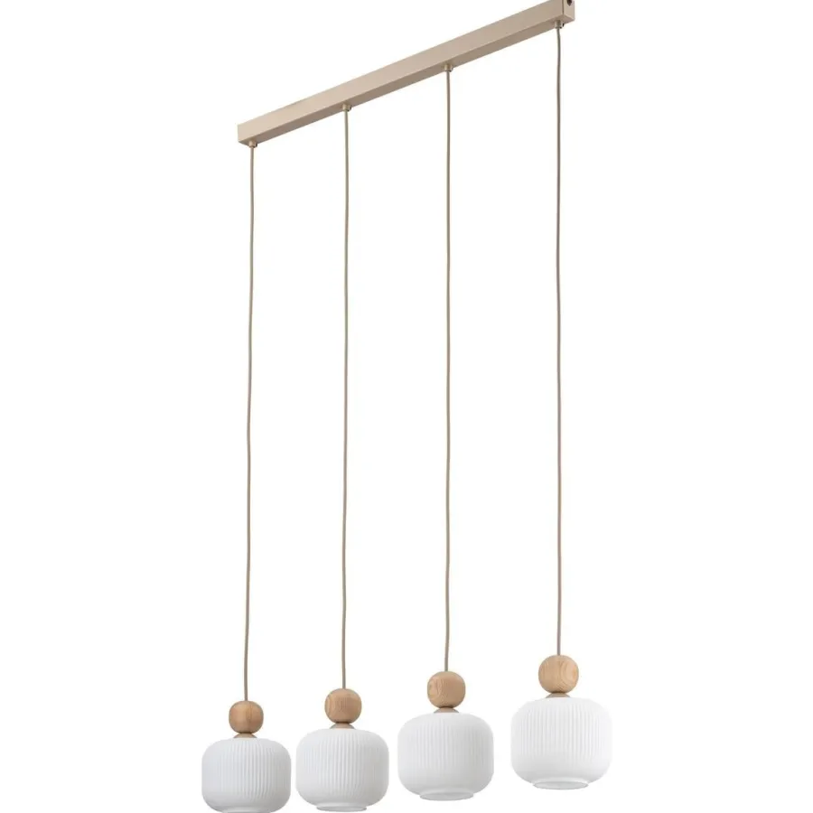 Online TK Lighting Ballo takpendel 4-lys Hvit / Trefarget
