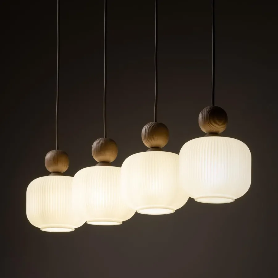Online TK Lighting Ballo takpendel 4-lys Hvit / Trefarget