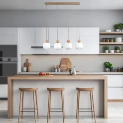 Online TK Lighting Ballo takpendel 4-lys Hvit / Trefarget