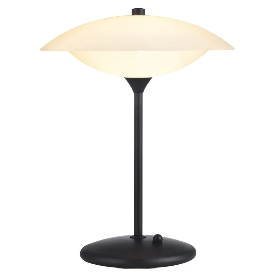 Discount Halo Designs Baroni bordlampe - Matt Svart/Hvit Svart / Opal