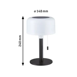 Sale Paulmann Bartja bordlampe oppladbar via USB eller solcelle 2700 Kelvin IP44