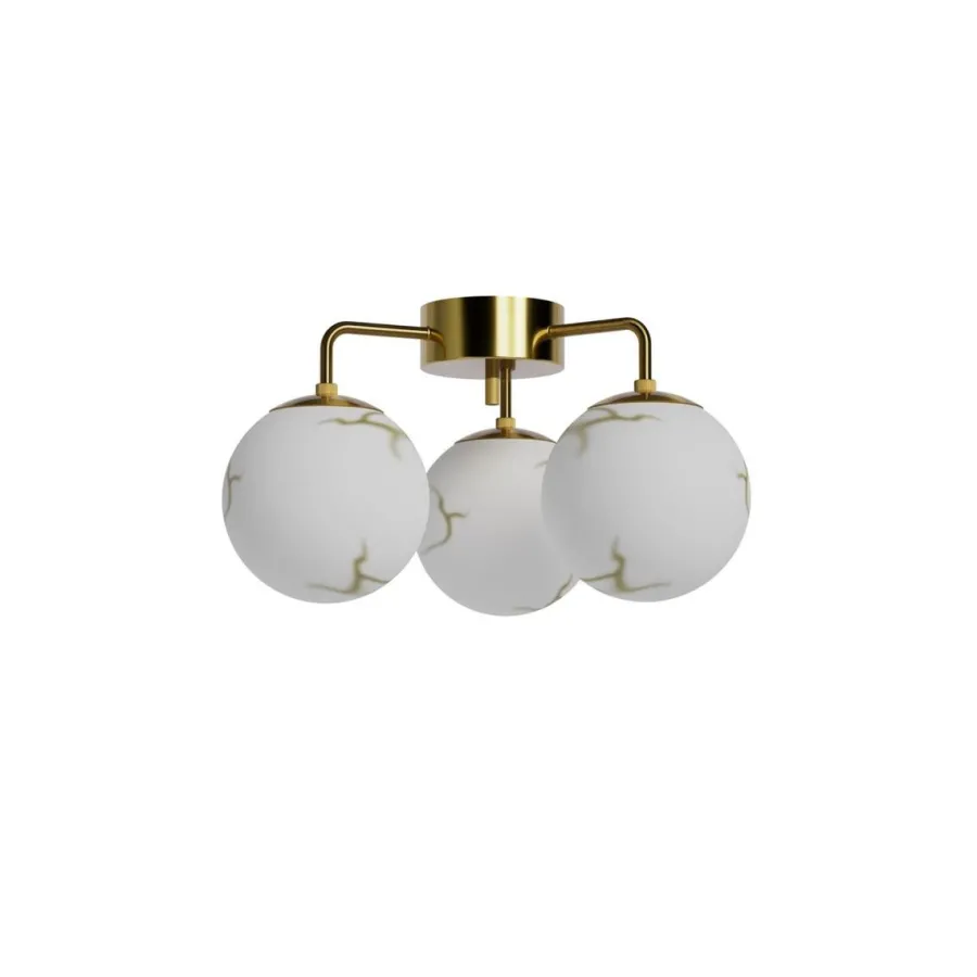 Hot By Rydens Bellagio taklampe 3 lys Messing/opal