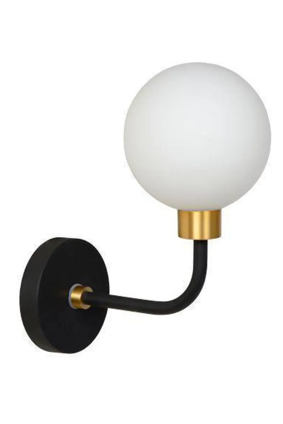 Sale Lucide Berend vegglampe IP44 - Svart/Opal Svart / Opal