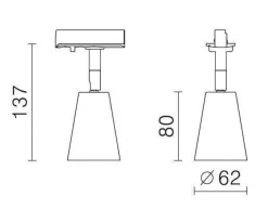 New NorDesign Bocca spotskinne 3 spotter 1 meter - Svart