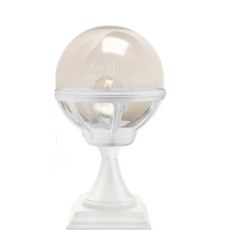 Outlet Norlys Bologna portstolpe 312 - Hvit/ Klart glass