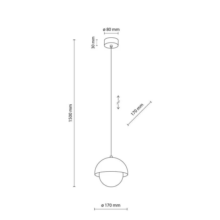 Best TK Lighting Bono takpendel 17 cm Gul