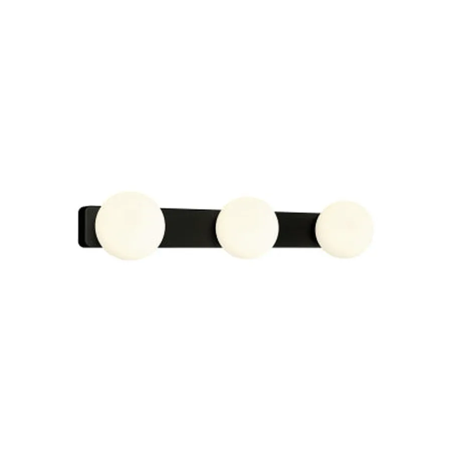 Discount Nowodvorski Brazos trippel vegglampe IP44 - Opal/Sort Hvit / Opal