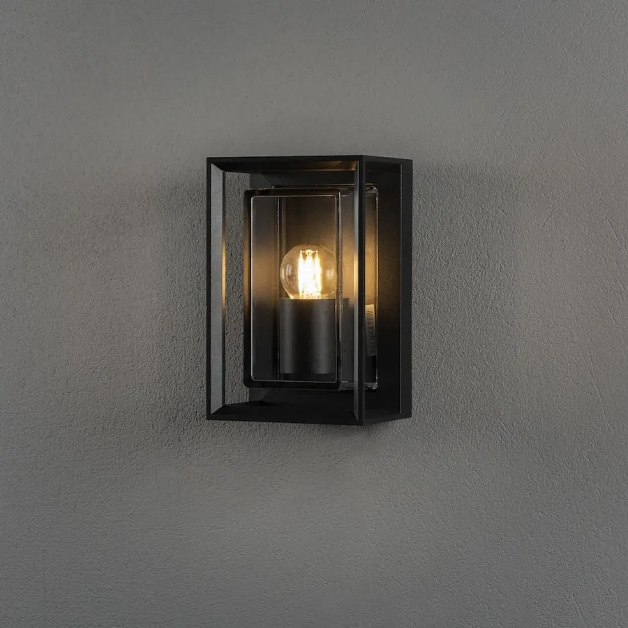 Outlet Konstsmide Brindisi mini vegglampe utendørs IP54 E27 - Svart