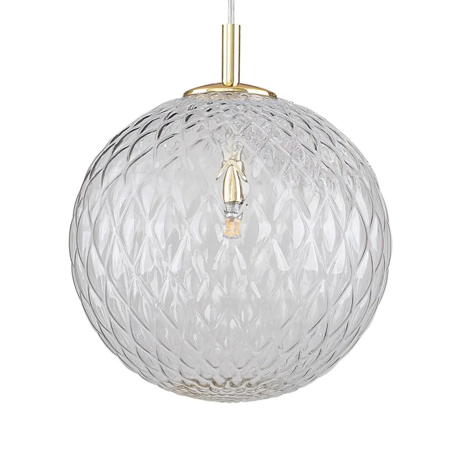New TK Lighting Cadix takpendel 30 cm Klar / Gullfarget