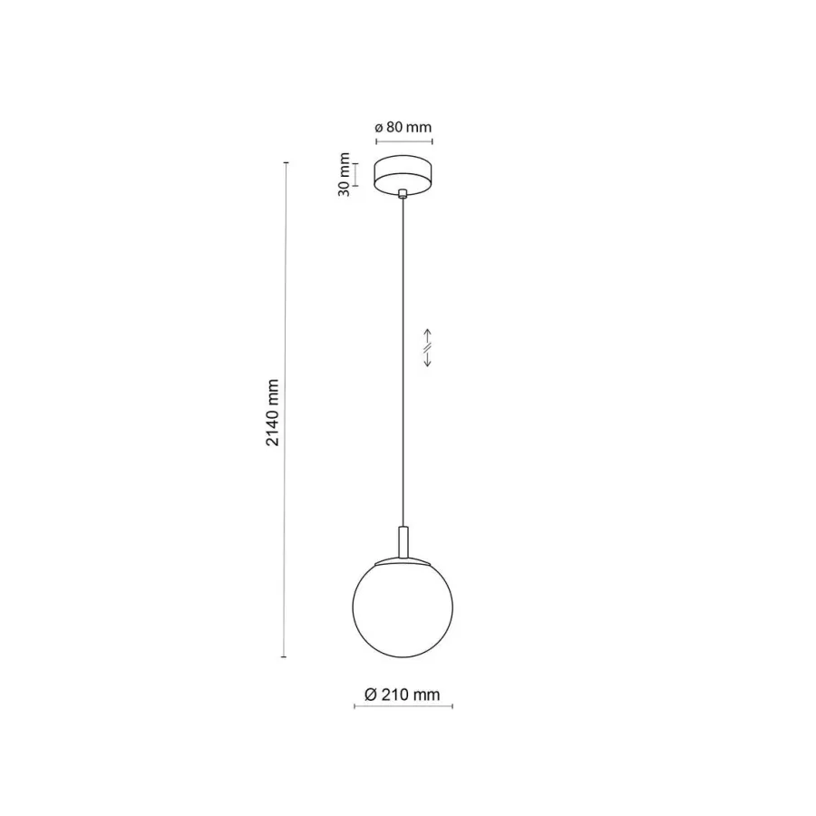 TK Lighting Cadix takpendel 21 cm Klar / Gullfarget
