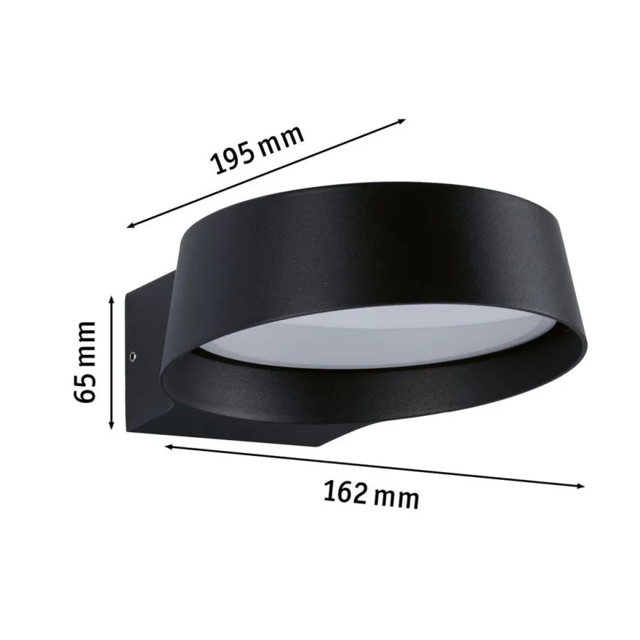 Sale Paulmann Capea Grand vegglampe utendørs IP44 11,5W 3000 Kelvin Antrasitt
