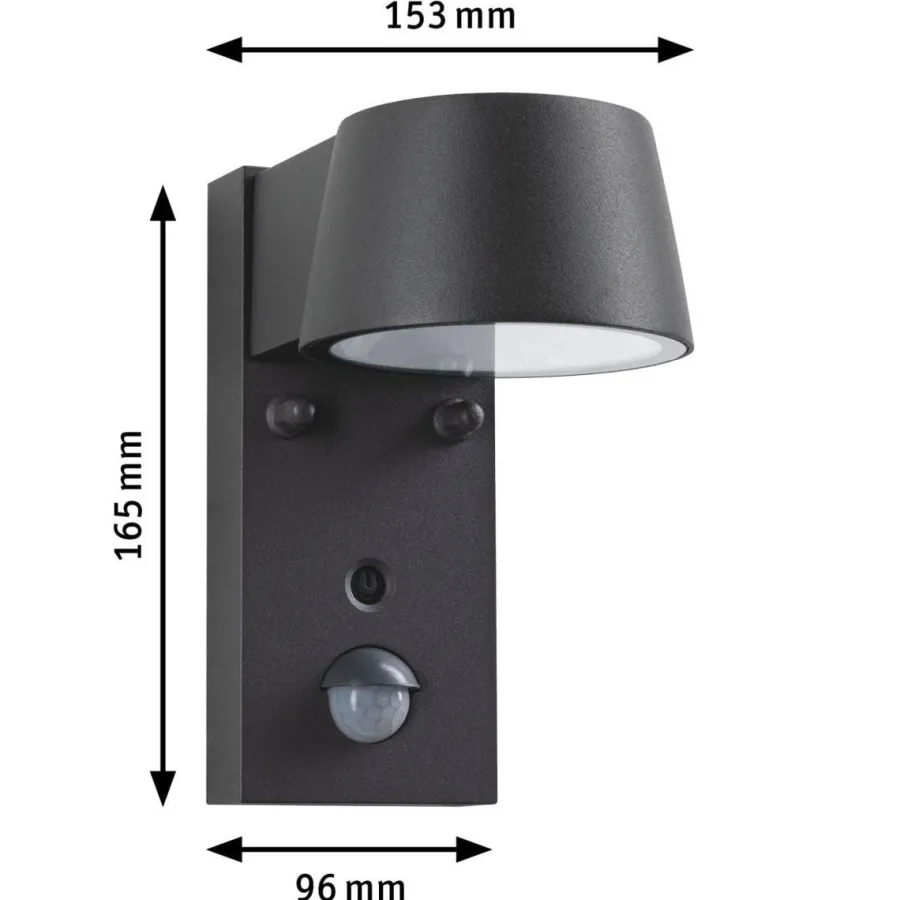 Sale Paulmann Capea vegglampe utendørs IP44 6W 2200/3000 Kelvin - Sensor Antrasitt