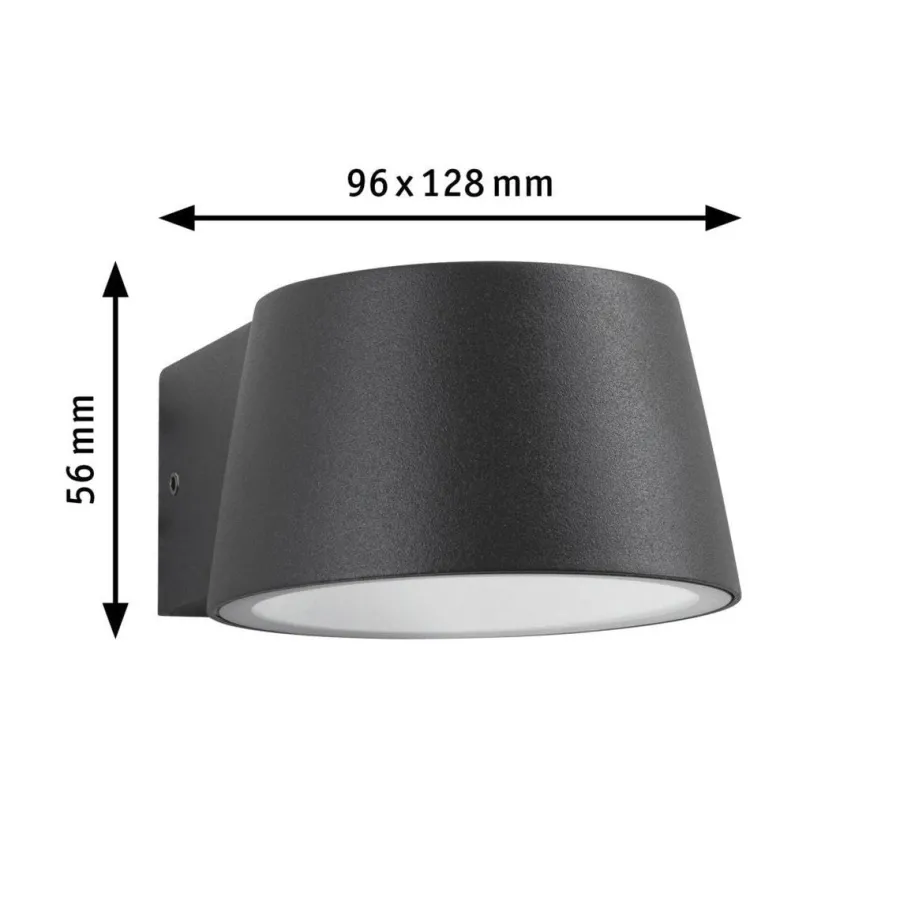 Discount Paulmann Capea vegglampe utendørs IP44 6W 2200 Kelvin Antrasitt