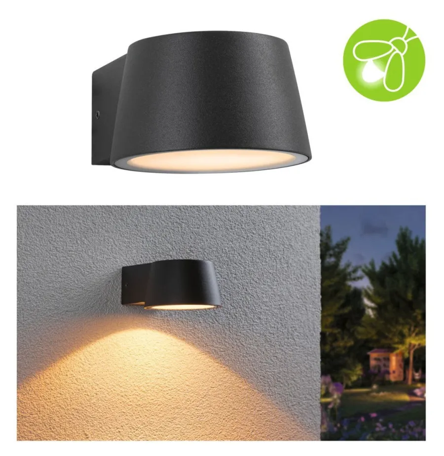 Discount Paulmann Capea vegglampe utendørs IP44 6W 2200 Kelvin Antrasitt