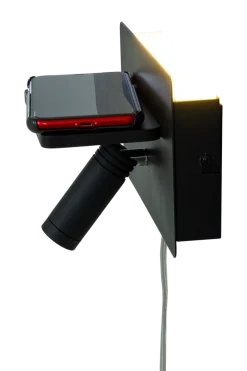 Clearance Aneta Lighting Cargador vegglampe med trådløs lader og USB - Svart