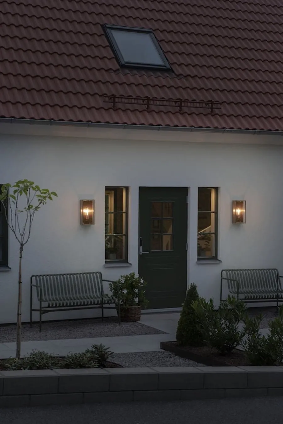 New Konstsmide Carpi vegglampe utendørs H40 cm IP44 - Messing