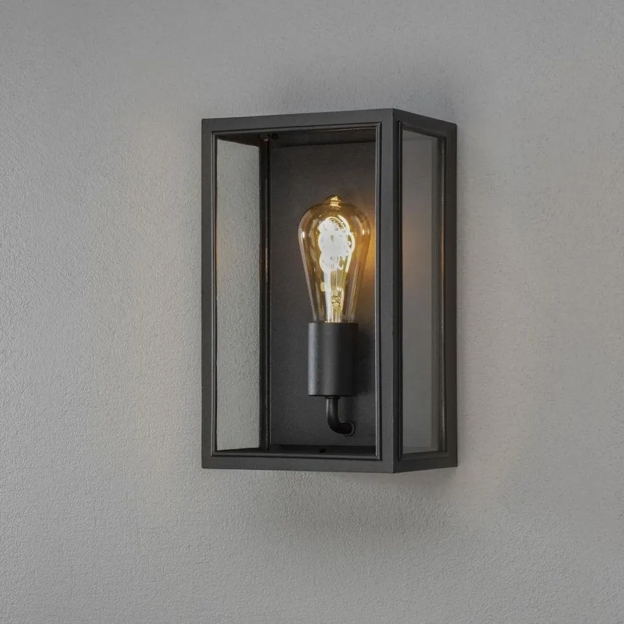 Sale Konstsmide Carpi vegglampe utendørs IP44 - Svart/Klart glass Svart / Klar