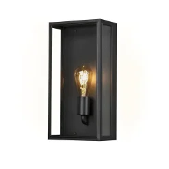 Best Konstsmide Carpi vegglampe utendørs IP44 - Svart/Klart glass Svart / Klar