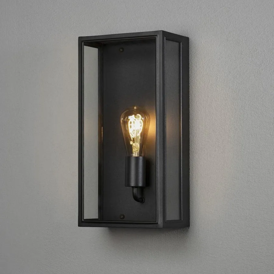 Best Konstsmide Carpi vegglampe utendørs IP44 - Svart/Klart glass Svart / Klar