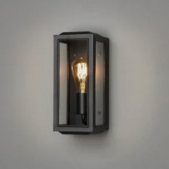 Clearance Konstsmide Carpi vegglampe utendørs IP44 - Svart/Klart glass Svart / Klar