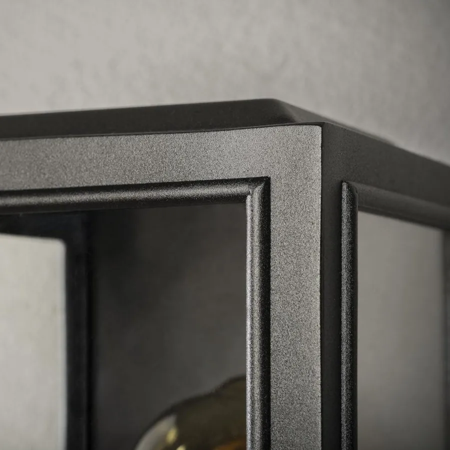 Clearance Konstsmide Carpi vegglampe utendørs IP44 - Svart/Klart glass Svart / Klar