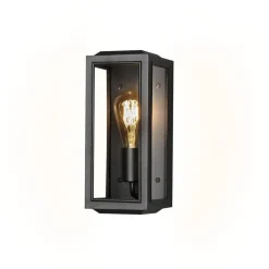 Clearance Konstsmide Carpi vegglampe utendørs IP44 - Svart/Klart glass Svart / Klar