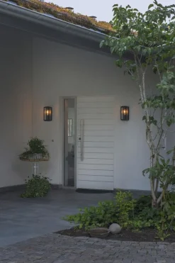 Clearance Konstsmide Carpi vegglampe utendørs IP44 - Svart/Klart glass Svart / Klar