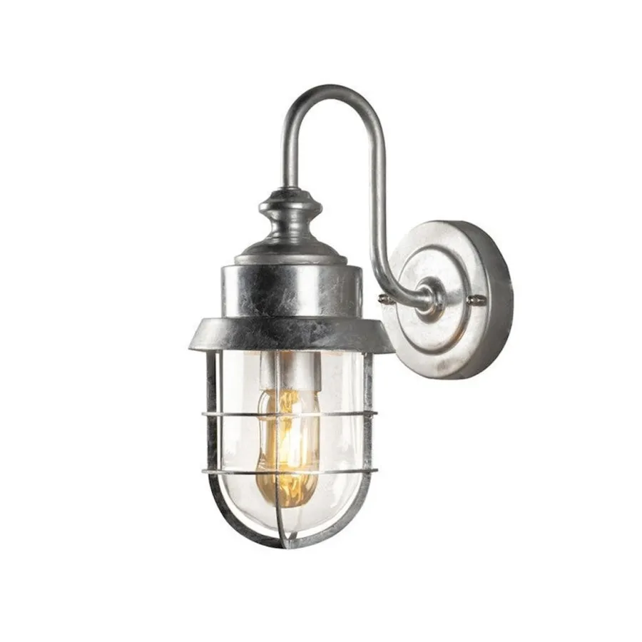 Outlet Konstsmide Cerignola vegglampe IP44 - stål Galvanisert